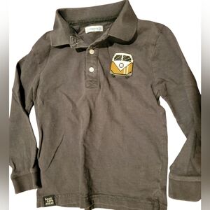 Mayoral taupe cotton-knit LG slv polo size 4T